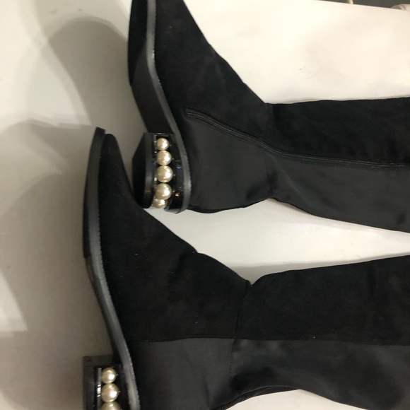 Women’s Hotkiss over the knee boots size 8.5, black faux suede/nylon 21” tall - Picture 5 of 10